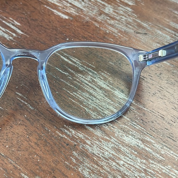 Warby Parker Percey Jr blue clear eyeglasses with logo black case - Picture 9 of 13